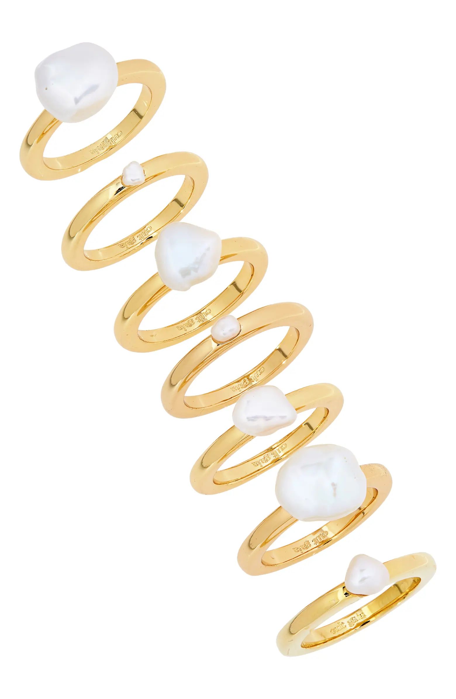 Irma Set of 7 Cultured Pearl Rings | Nordstrom