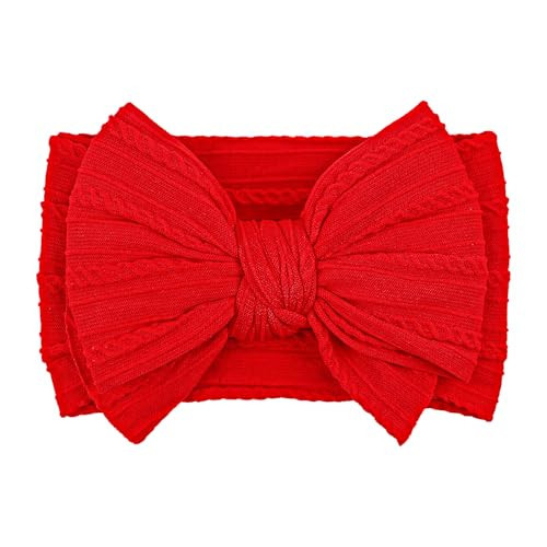 LemonSpace Handmade Red Baby Girls Bows Soft Stretchy Nylon Hair Bands Hair Accessories Baby headbands with Bows for Newborn Baby Girls Infant Toddlers Kids(Red) | Amazon (US)