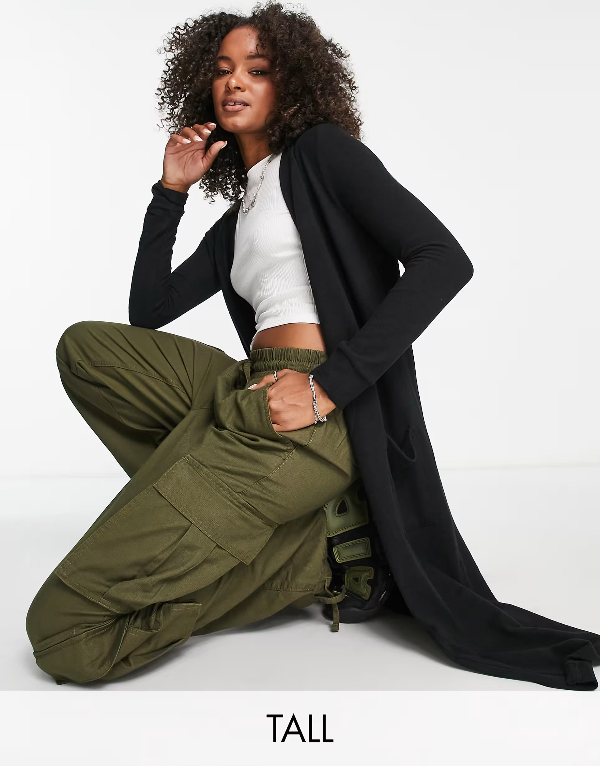 Noisy May Tall longline cardigan in black | ASOS (Global)