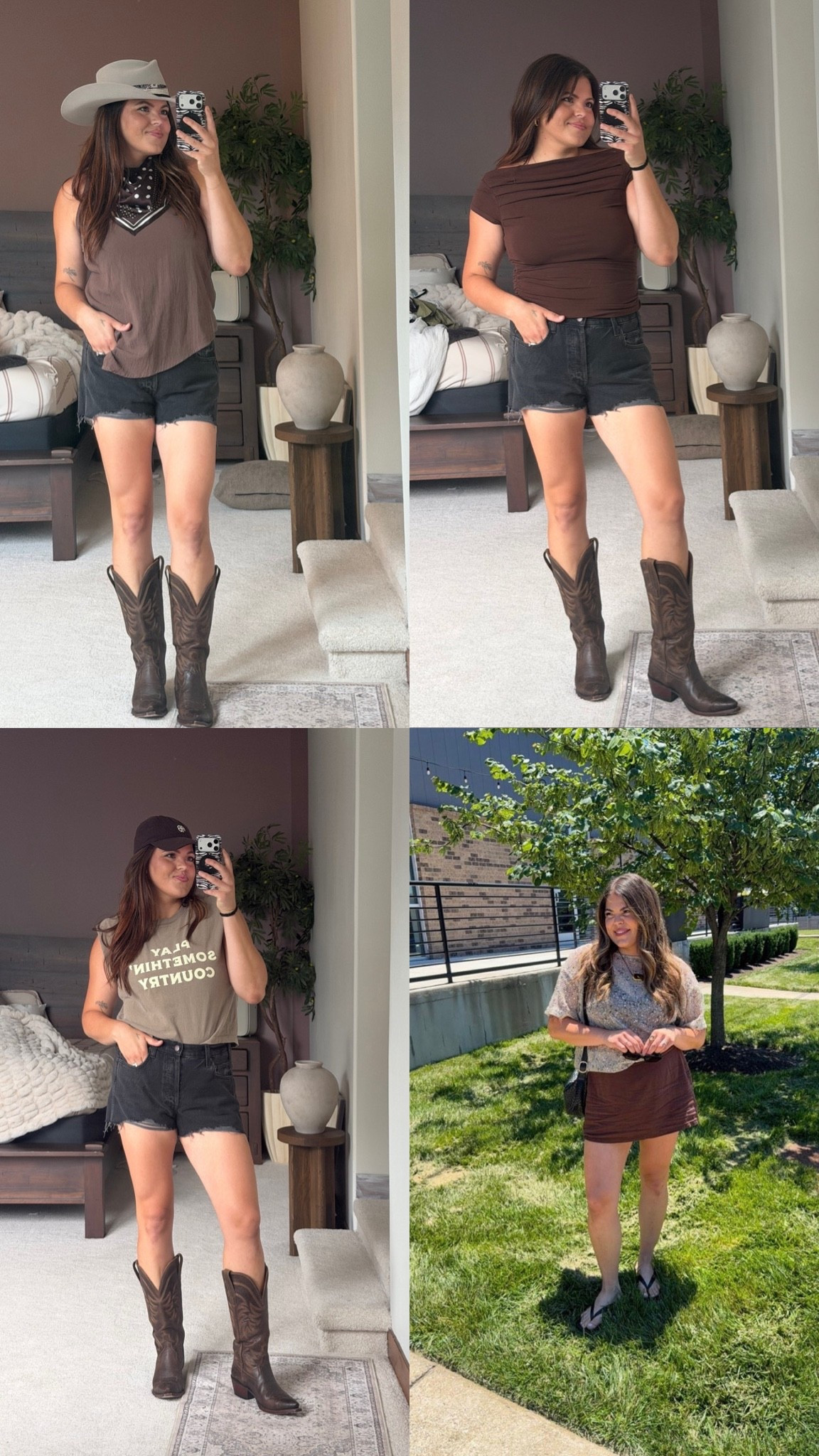 Country concert outfit for the state fair

Nashville
Wearing size 14 in @Target shorts 
Large in @oldnavy skort
Boots are @Tecovas 

Midsize, size 12, size 14, mom style, curvy outfit, thick tummy approved