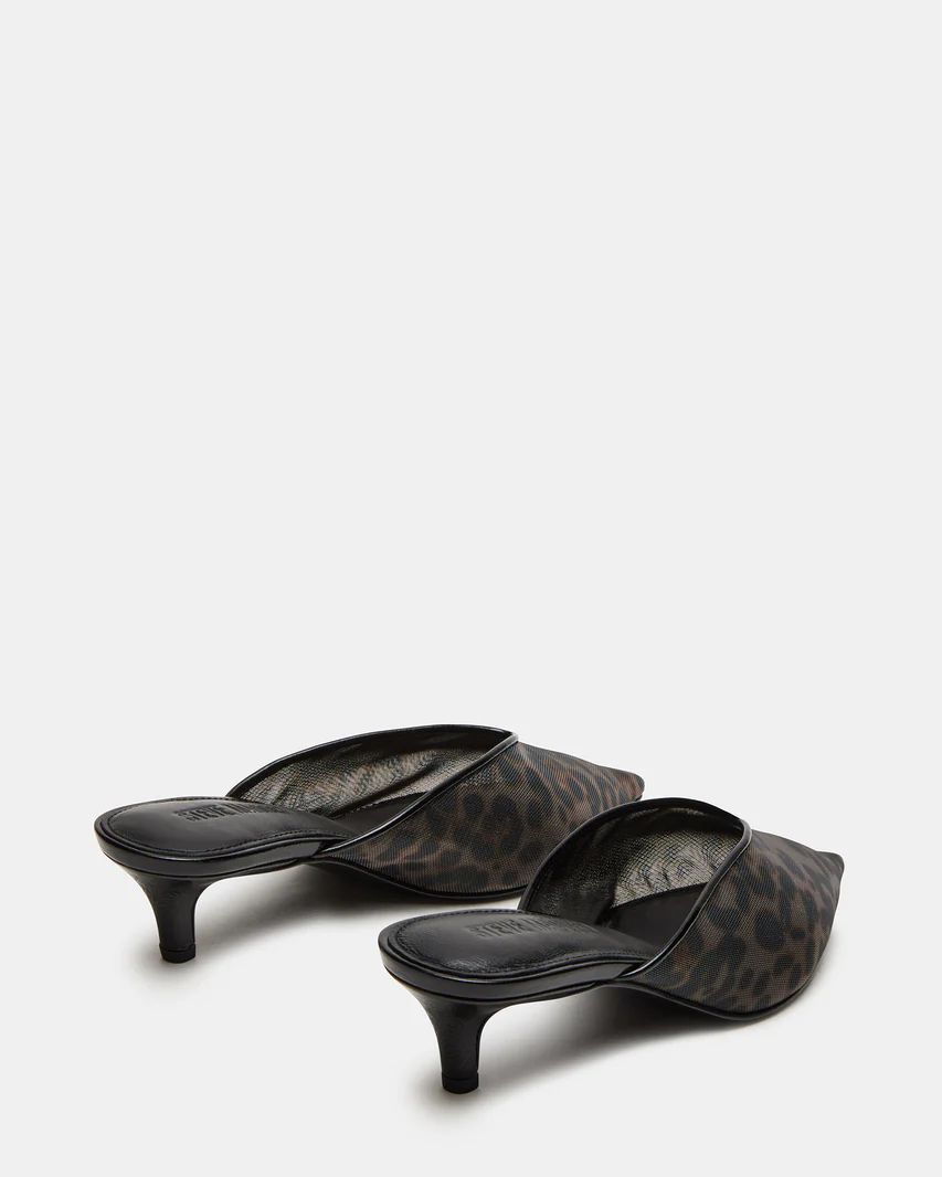 LIVIA Leopard Kitten Heel Mule | Women's Heels | Steve Madden (US)