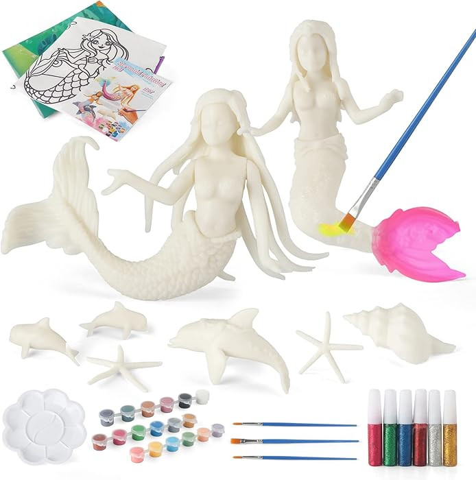 BESTYMXY Mermaid Toys Painting Kit, Mermaid Paint Kit, Kids Art Set, DIY Mermaid Paint Arts & Cra... | Amazon (US)