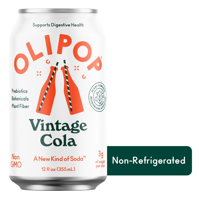 OLIPOP Prebiotic Soda, Vintage Cola, 12 fl oz, Pantry Packs | Walmart (US)