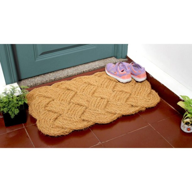 RugSmith Handcrafted Handknotted Indoor and Outdoor Coir Doormat, 18" x 30" | Walmart (US)