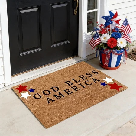 qolami 4th of July Door Mat Patriotic Outdoor Doormat Red Blue White 250th Anniversary Welcome Rug for Independence Day Porch Decor | Walmart (US)