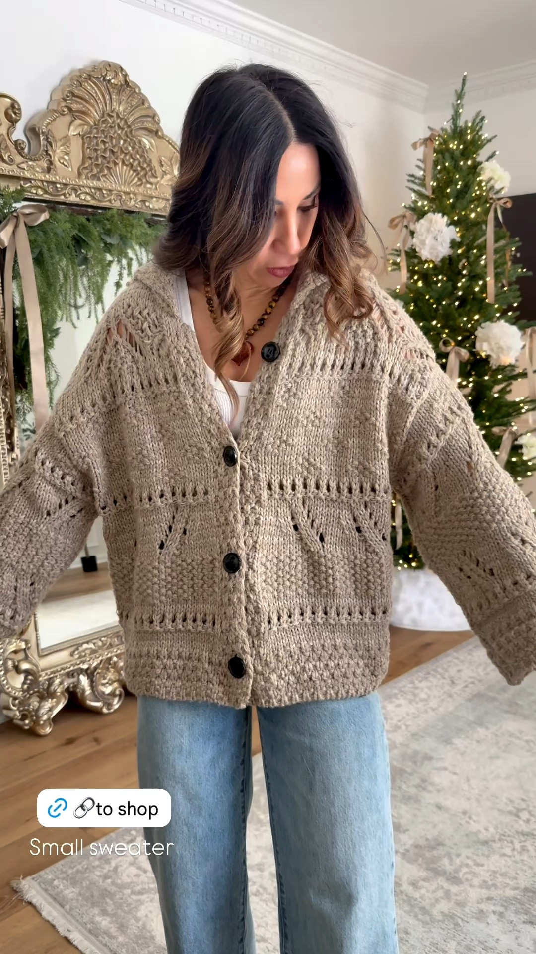 Small cardigan. 25 jeans. I cut them.

#LTKFindsUnder50 #LTKOver40