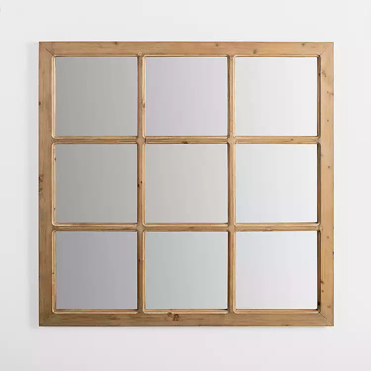 Natural Fir Wood Window Pane Mirror | Kirkland's Home