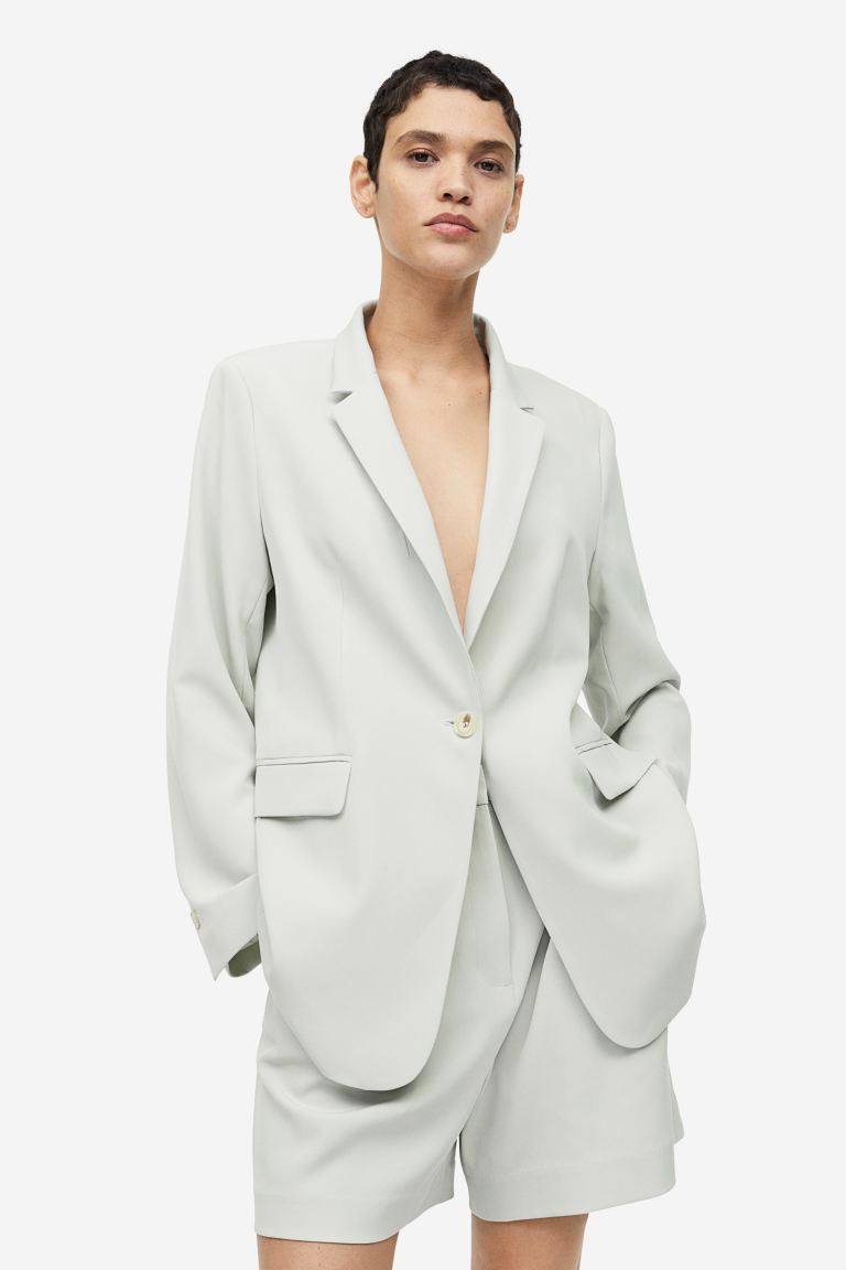 Single-breasted jacket - Mint green - Ladies | H&M GB | H&M (UK, MY, IN, SG, PH, TW, HK)