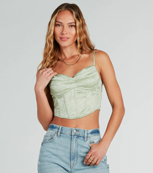 Easily Darling Satin Floral Jacquard Bustier | Windsor Stores