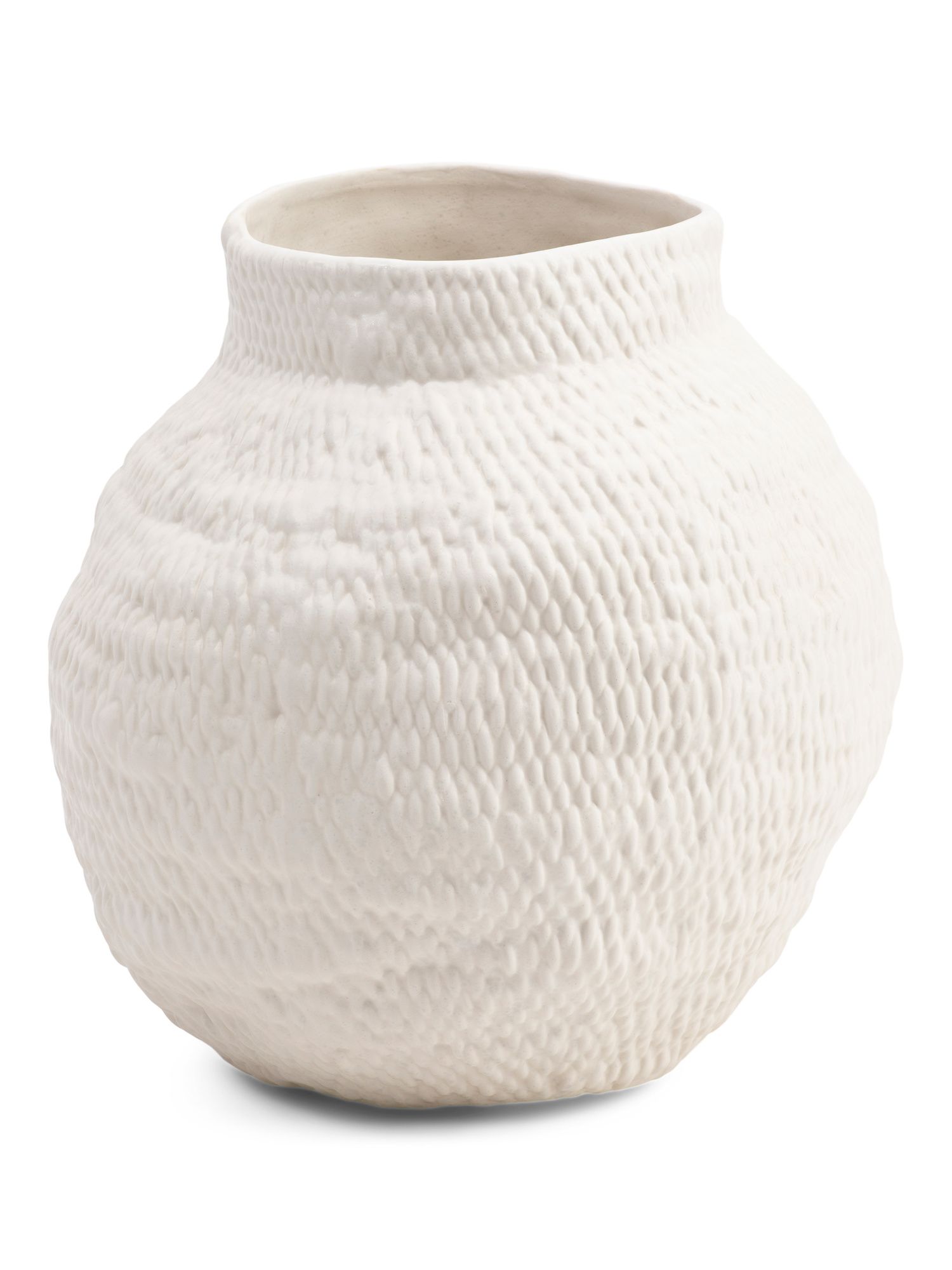 Made In Portugal Organic Basket Ceramic Vase | TJ Maxx