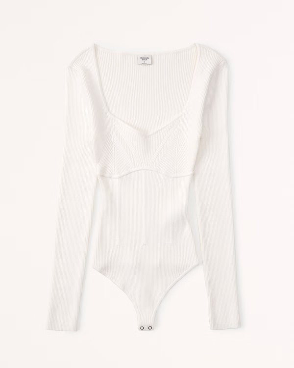 Women's Corset Sweetheart Sweater Bodysuit | Women's Tops | Abercrombie.com | Abercrombie & Fitch (US)
