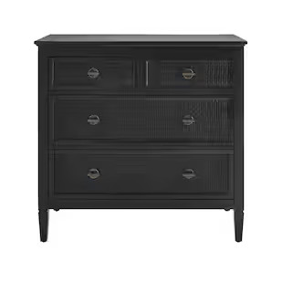 Marsden Black 3-Drawer Cane Chest of Drawers (38 in W. X 36 in H.) | The Home Depot