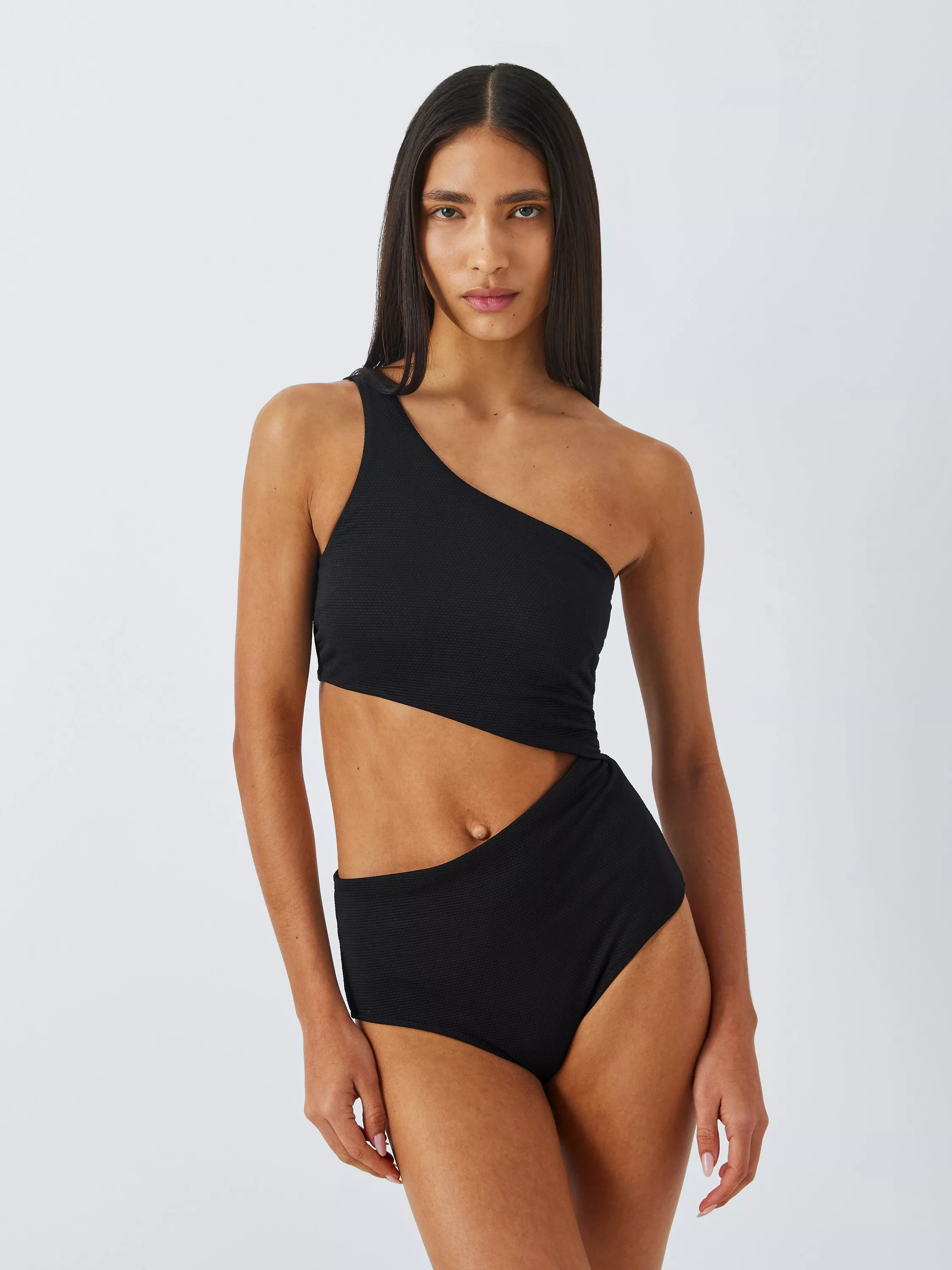 John LewisPalma Textured Swimsuit, Black | John Lewis (UK)