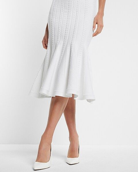 Bridal Strapless Flounce Hem Sweater Dress | Express