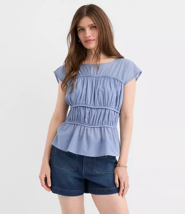 Ruched Wedge Top | LOFT