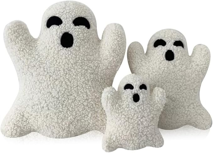 Ghost Pillow Halloween, 2023 New Cute Ghost Shaped Plush Pillow, Soft Fluffy Plush Ghost Throw Pi... | Amazon (US)