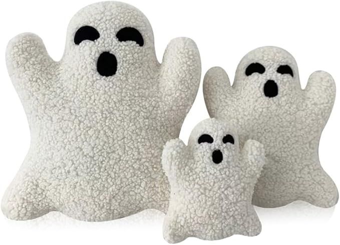 Ghost Pillow Halloween, 2023 New Cute Ghost Shaped Plush Pillow, Soft Fluffy Plush Ghost Throw Pi... | Amazon (US)