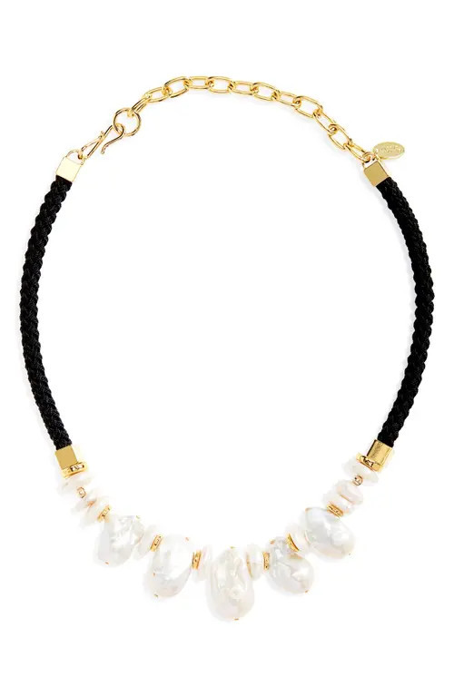 Lizzie Fortunato Plaza Pearl Collar Necklace in Black at Nordstrom | Nordstrom