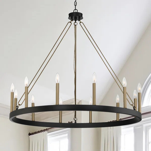 Finchley Dimmable Wagon Wheel Chandelier | Wayfair North America