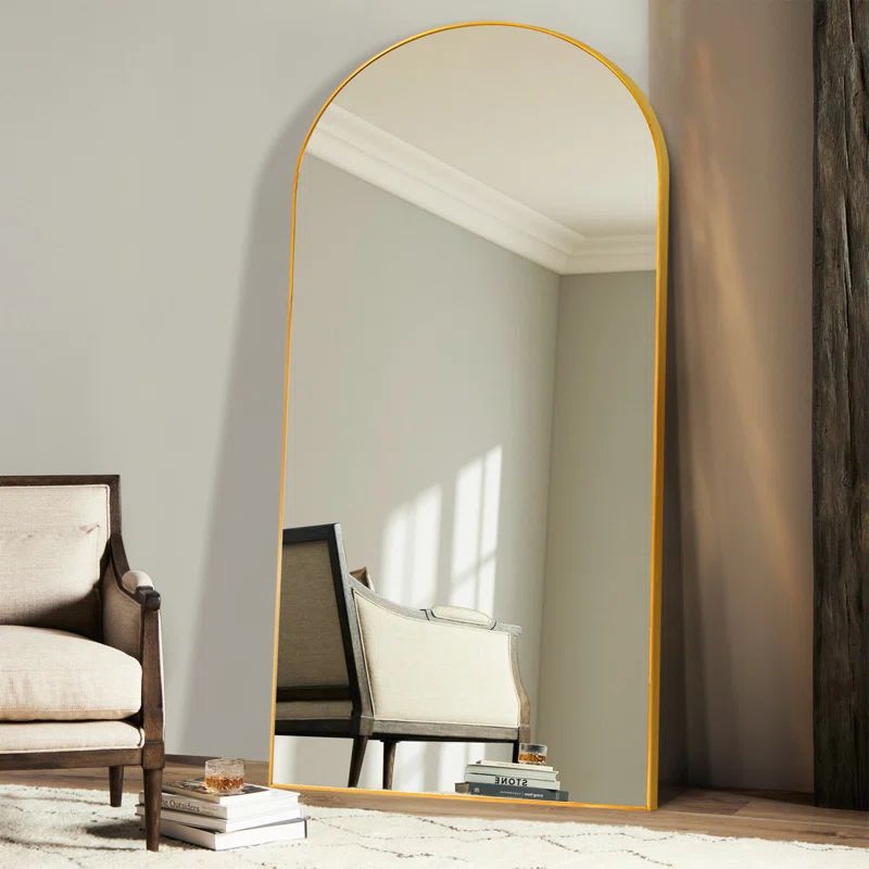 Mahamud Floor Mirror 71" × 32" Oversized Arched Metal Full Length Mirror and Wall Mirror | Wayfair North America