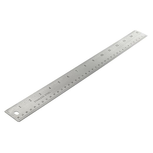 Officemate Classic Stainless Steel Metal Ruler, 15 inches with Metric Measurements, Silver, 15 L ... | Amazon (US)