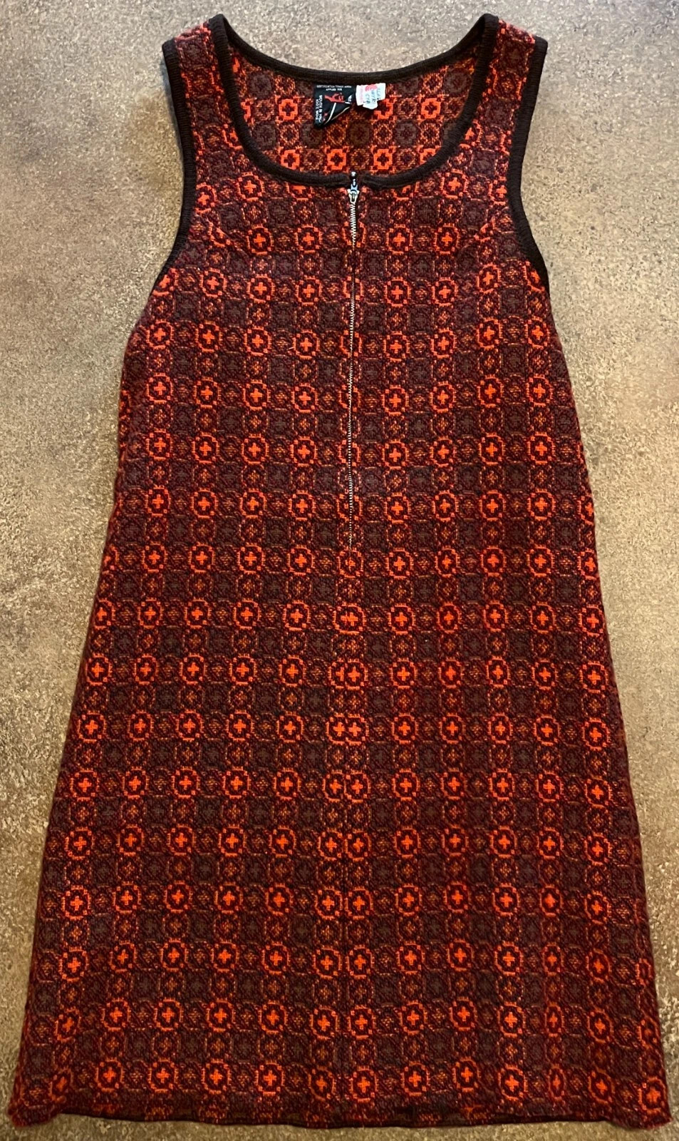 Vintage Welsh Woollens Dillad Dwyryd Cymru Patterned Wool Sleeveless Dress 36 S | eBay US