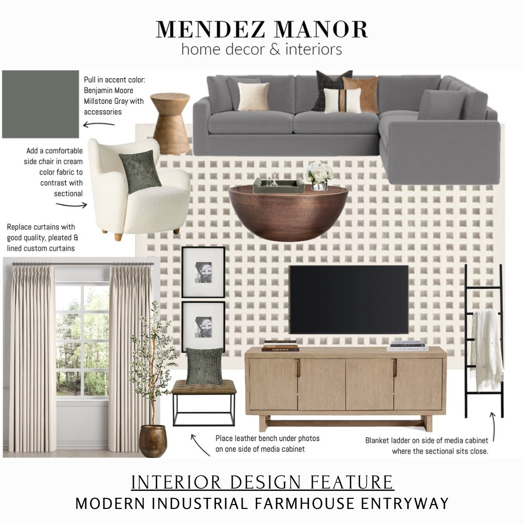 Trying the Lambertville Plush Textured Washable Rug from Rugs USA in this living room design. 

We are also showing the Jodi Wing Side Chair from West Elm, The Gather Sectional from Crate & Barrel, and the Portola Media Cabinet from Pottery Barn. 👍🏻

With my virtual interior design services I am able to help my clients create a professional level of design within their home. 

When you work with me you will go from being stuck in a Pinterest rabbit hole to having a clear vision, mapped out plan & expert guidance for creating a home you dream of! 

Click the link in bio to learn more about my FREE Discovery Call!

#neutralhomedecor #modernfarmhouse 

#LTKFindsUnder100 #LTKHome #LTKSaleAlert