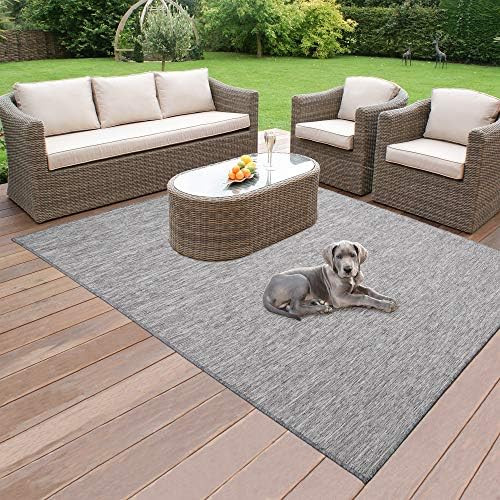 Ottomanson Sundance Collection Reversible Outdoor Area Rug, 5'3" X 7'3", Gray | Amazon (US)