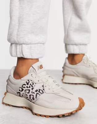 New Balance 327 trainers in white with leopard print detail | ASOS | ASOS (Global)