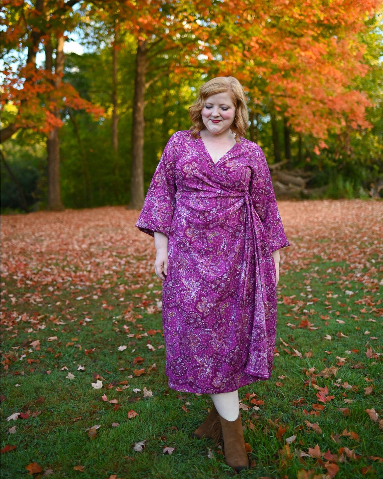 1 Dress, 2 Colorways 🖤💜 Which pattern do you prefer in this @ullapopkenusa dress: the black and white floral that I wore in Japan or the berry paisley that I wore to photograph against the fall colors? This dress is originally priced at $69.95, but you can shop it for just $45 with my code WWWULLA, which will save you 35% on your entire purchase!

#LTKootd #LTKPlusSize #LTKMidsize