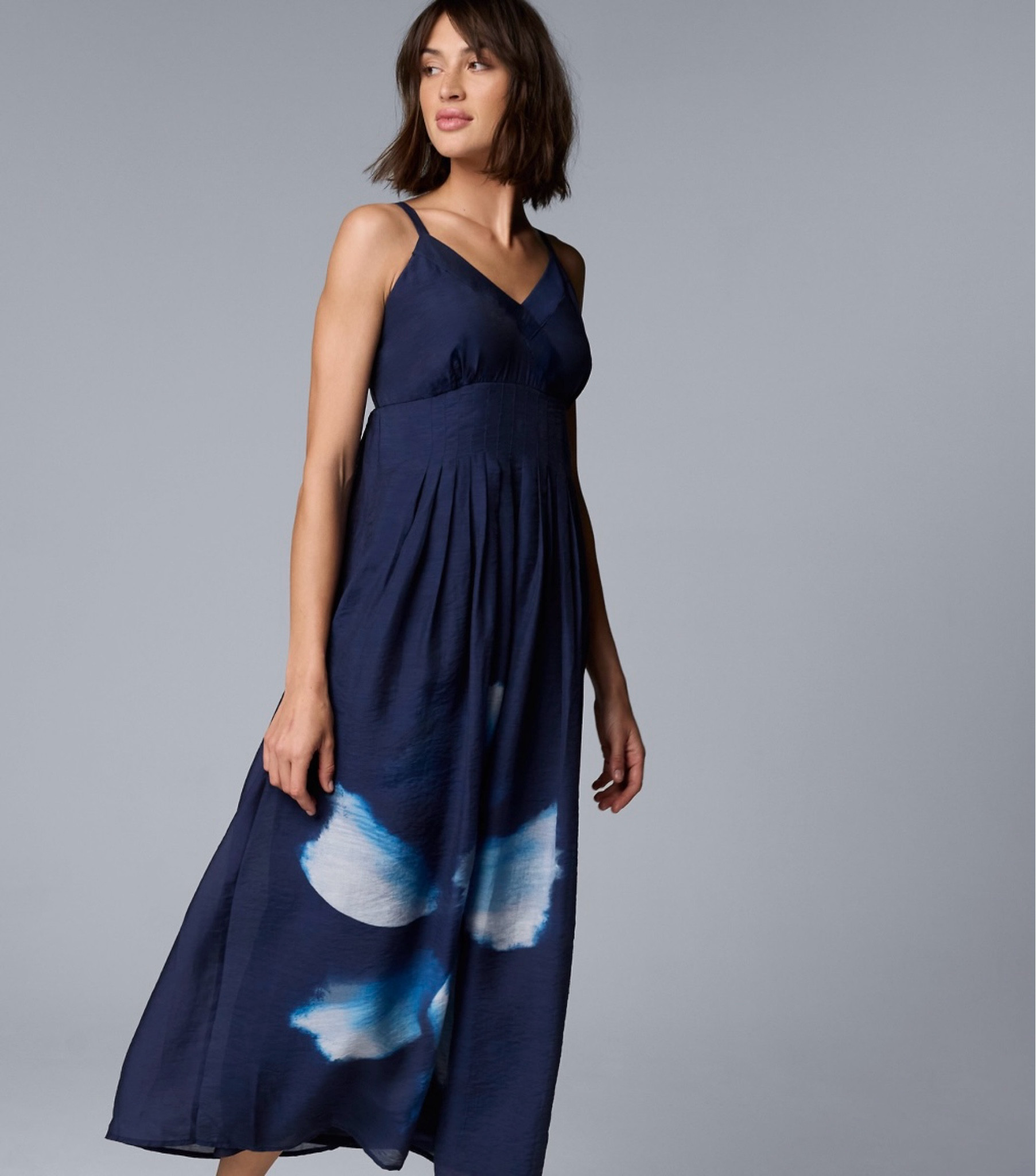 ethically made formal dresses Flutter Sleeves Gathered Bust Dress in White Linen