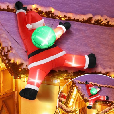 4.9 FT Lighted Christmas Inflatable Decoration, Inflatable Hanging Santa Claus with Gift Bag Funny Blow Up Yard Decorations for Yard Lawn Garden Decor | Target