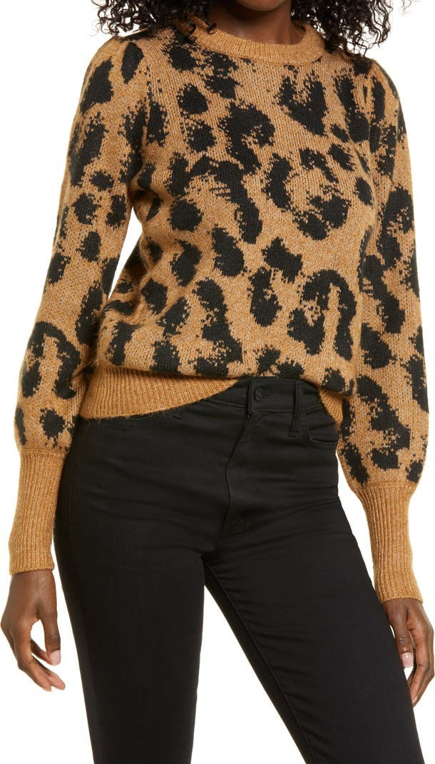 Tari Leopard Spot Jacquard Sweater | Nordstrom