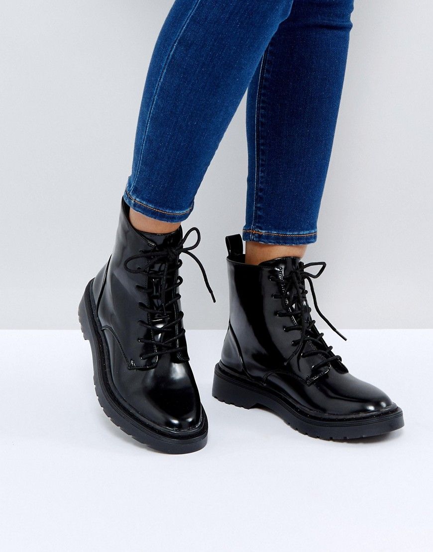 Pimkie - Ankle-Boot zum Schnüren - Schwarz | Asos DE