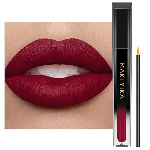 MAKI YIKA Burgundy Red Lipstick for Women Colorstay Long Lasting Lipsticks No Smudge Matte Liquid Lipstick Transferproof Cruelty-Free Lip Color, Burgundy | Amazon (US)
