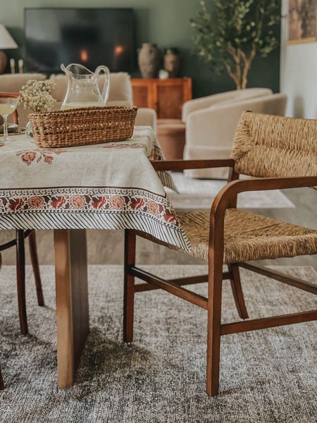 Seagrass dining chairs. Woven chairs. Woven dining chairs. Lemonade pitcher. Bread basket. Spring table setting. Summer table ideas  

#LTKHome #LTKSeasonal #LTKFamily