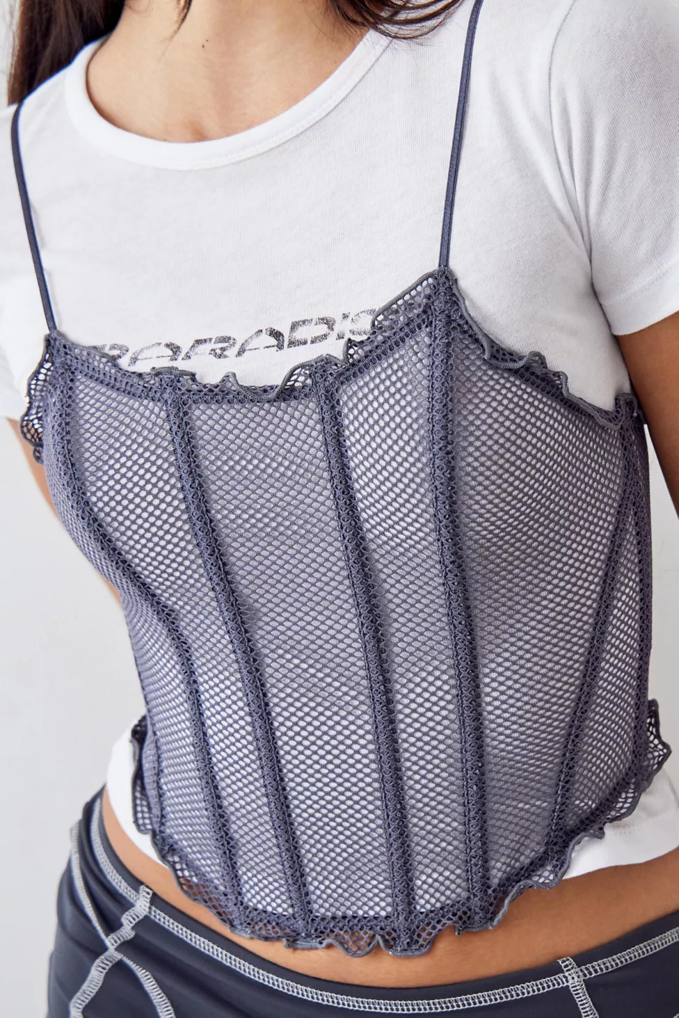 Out From Under Fishnet Seamed Corset | Urban Outfitters (US and RoW)