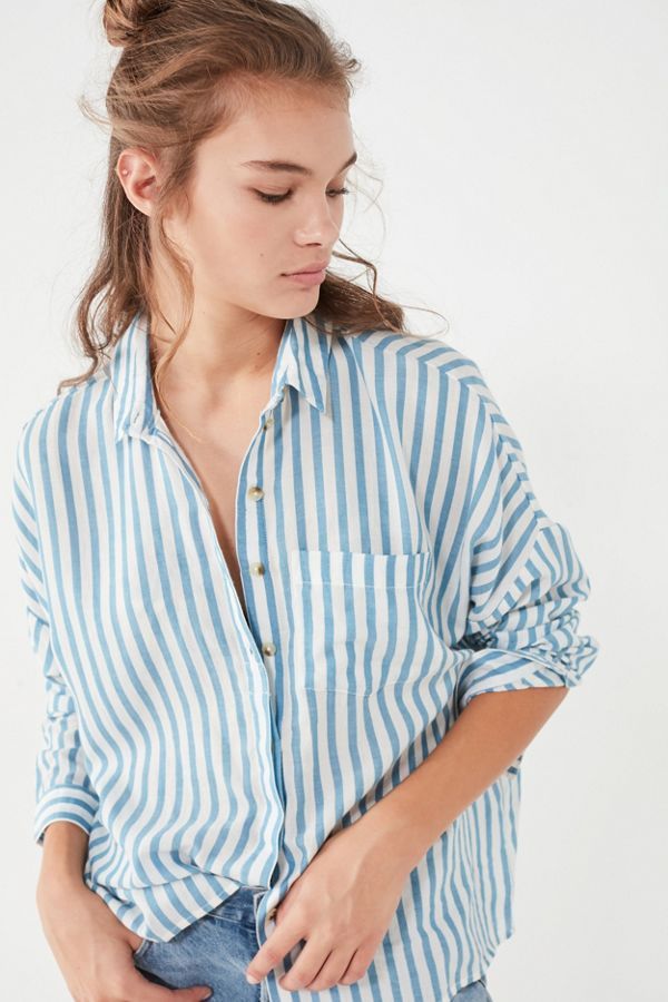 BDG Striped Twill Button-Down Shirt | Urban Outfitters (US and RoW)