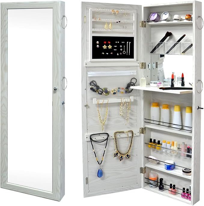 SortWise ® Lockable Door Mounted Jewelry Cosmetic Mirror Cabinet Chest Armoire Wardrobe Storage ... | Amazon (CA)