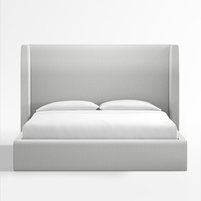 Arden Linen Oyster Grey Upholstered King Bed with 60" Headboard | Crate & Barrel | Crate & Barrel
