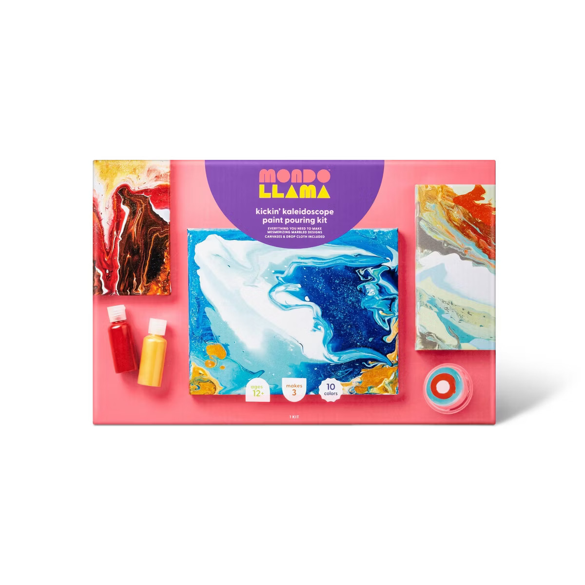Kickin' Kaleidoscope Paint Pouring Kit - Mondo Llama™: Includes Canvases, Acrylic Paint, Craft ... | Target
