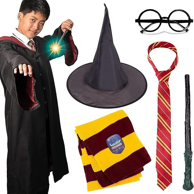 NOLIPEM Wizard 5 pcs Costume Cosplay Accessories Set for Harry Unique Potter Party Magical Wizard... | Amazon (US)