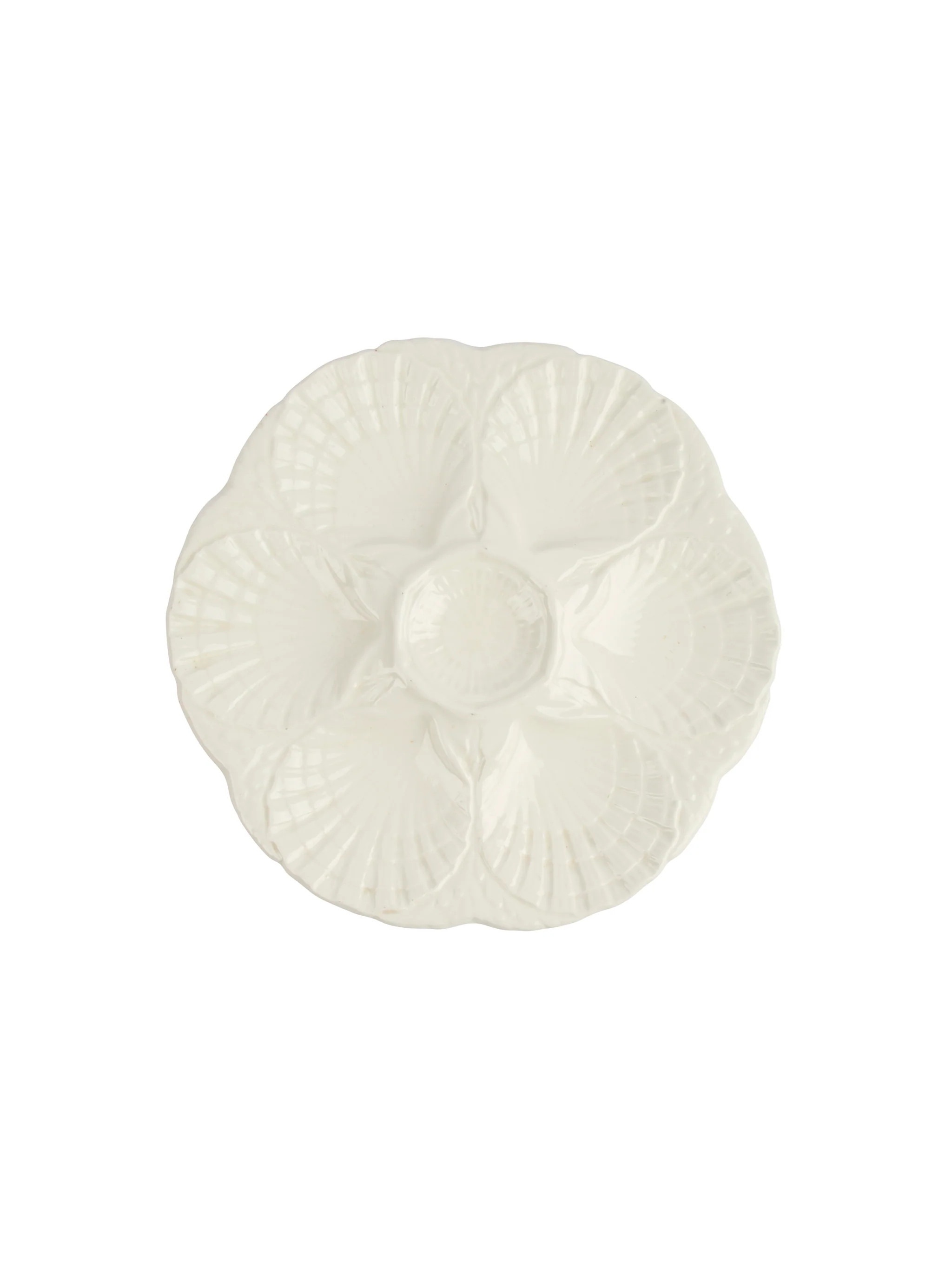 Vintage 1960s Sarreguemines White Oyster Plate | Weston Table