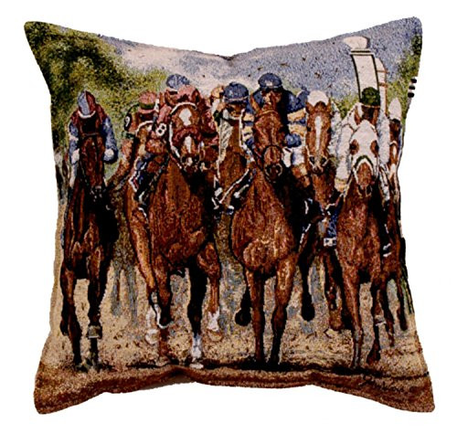 17" Thundering Hooves Race Horse Decorative Tapestry Throw Pillow | Amazon (US)