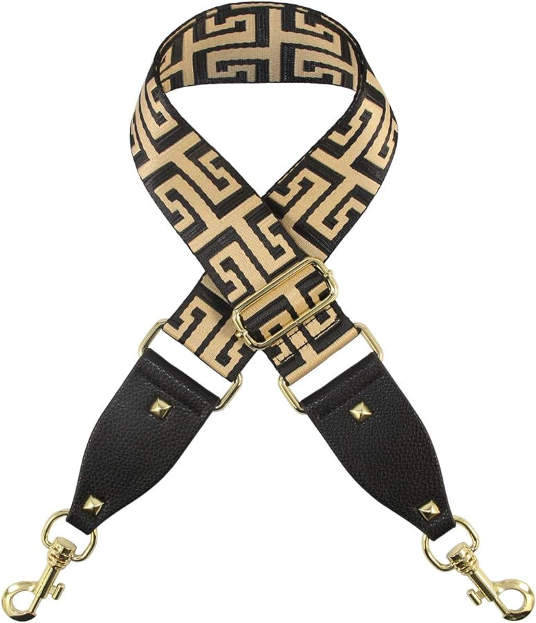 Wide Handbag&Purse Strap Broad Multicolor Striped Guitar Style Replacement Strap Adjustable Canva... | Amazon (US)