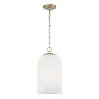 Capital Lighting Fixture Company Cleo 100-Watt 1-Light Matte Brass Capsule Pendant Light with Fau... | The Home Depot