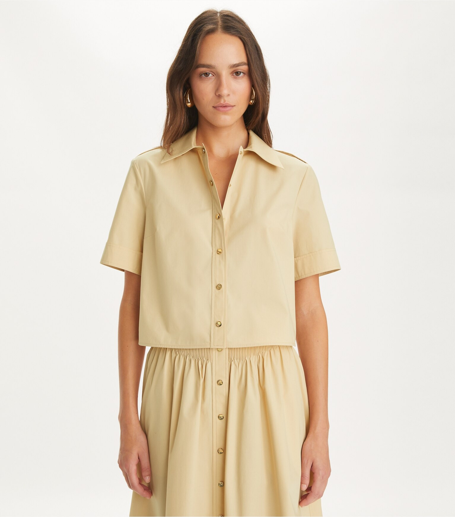 Poplin Camp Shirt: Women's Designer Tops | Tory Burch | Tory Burch (US)