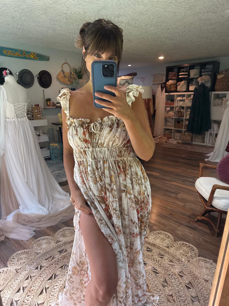 Preorder Allow 6-8 Week Always and Forever Dress in Daisy Crinkle or Large Golden Floral - Etsy | Etsy (US)