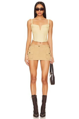 superdown Leslie Cargo Corset Top en Toast from Revolve.com | Revolve Clothing (Global)