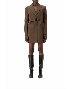 David Jones Elka Collective Dallas Blazer Dress in Cocoa, Size 10 AU | David Jones (Australia & New Zealand)